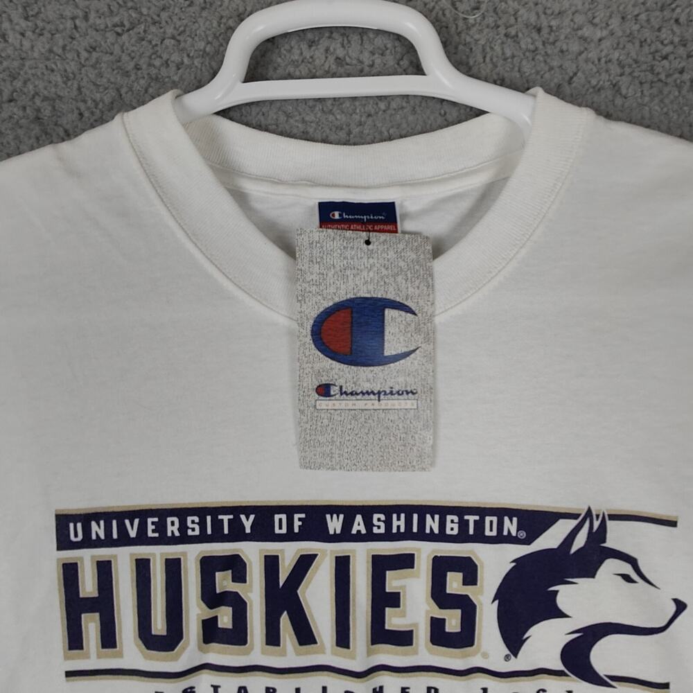 Washington Huskies Shirt Mens Extra Champion Short Sleeve Crew Neck New With Tag - Picture 9 of 14